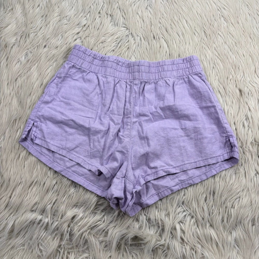 Pacsun Women's S Pastel Purple Linen Blend Pull on‎ Shorts Soft Girl Coquette